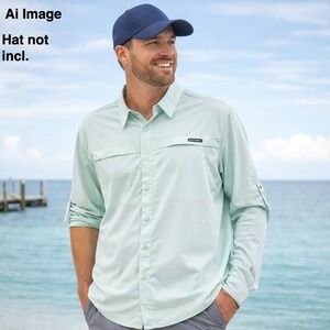 Salt Life SLX Performance Fishing Shirt Mens M. Long Sleeve Vented UV Boating